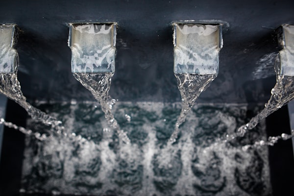 Water flowing through filtration system